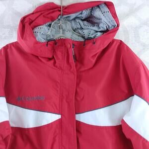 Columbia Sportswear Women's Red White Warm Winter Coat Jacket Large